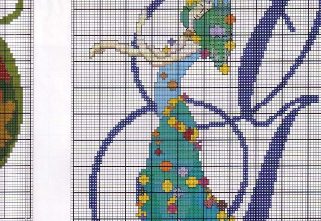 Initial letter G with colored witch