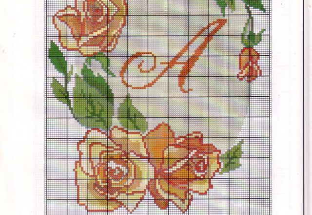 Initials letters floral pattern A