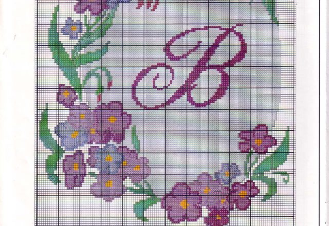 Initials letters floral pattern B