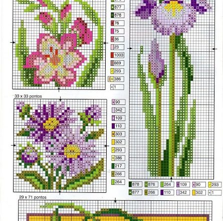 Iris flowers calle cross stitch pattern