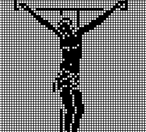 Jesus on the cross simple stitch pattern cross