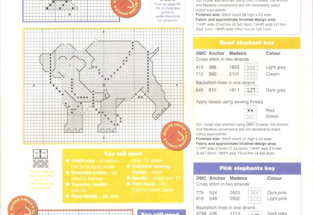 Joyful elephants cross stitch patterns