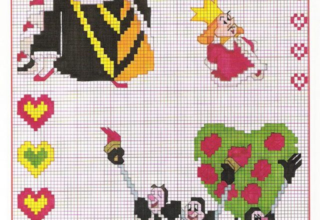 King of Hearts Alice in Wonderland cross stitch pattern