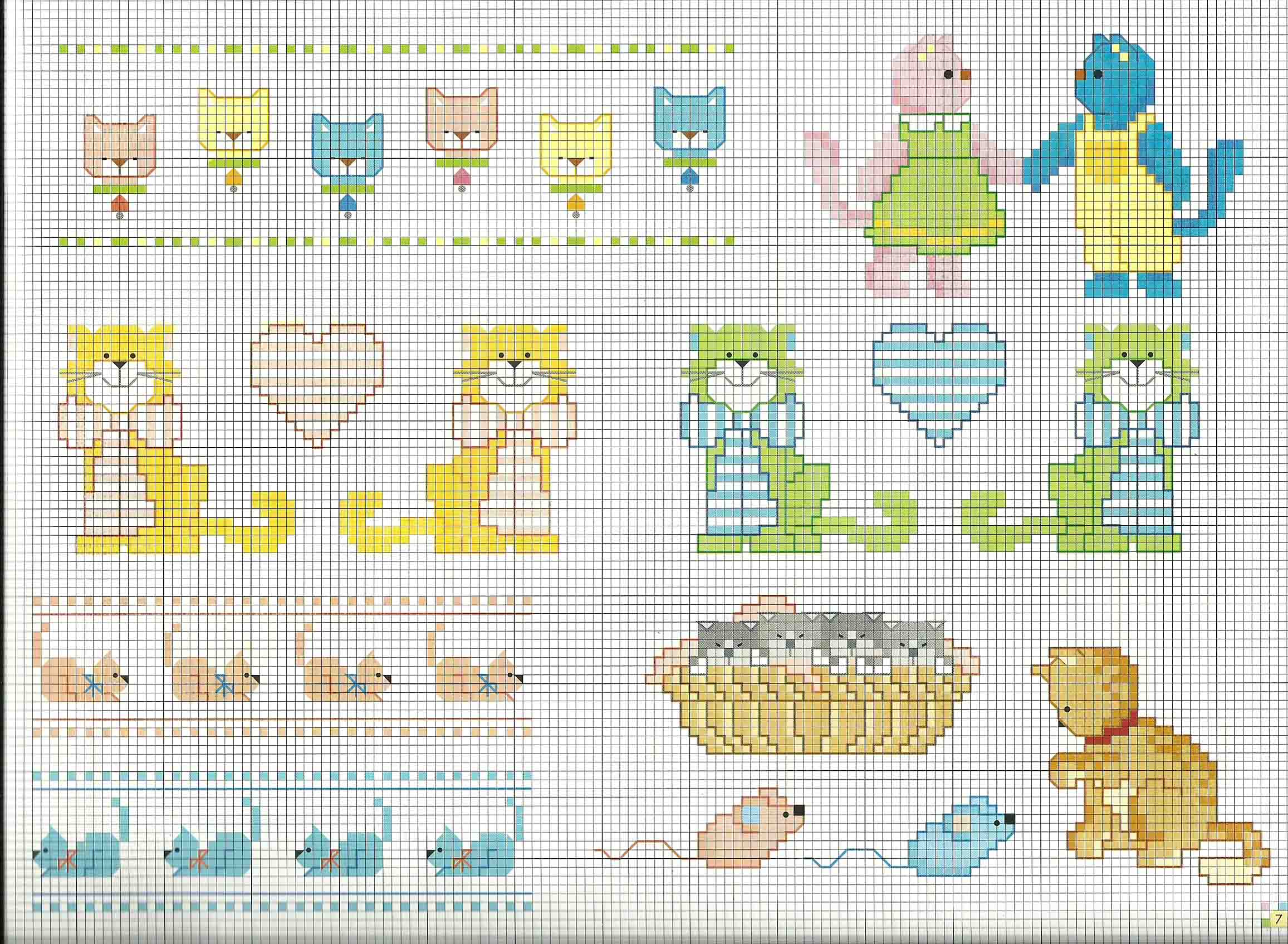 Kittens and mice idea cross stitch baby blanket