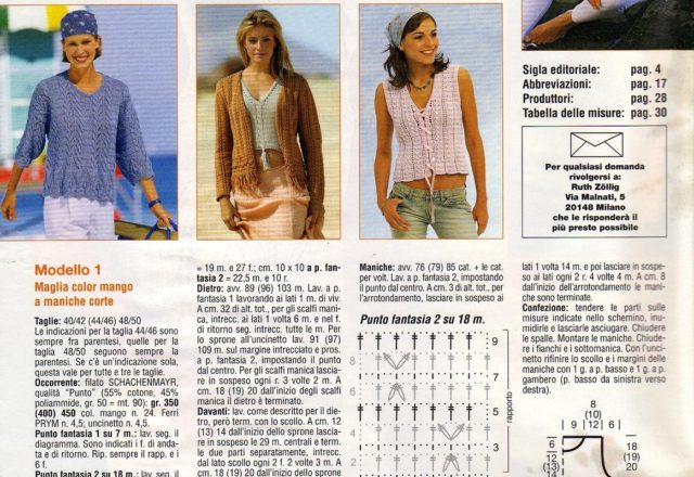 Knitted woman mango-colored short-sleeved knitting pattern (2)