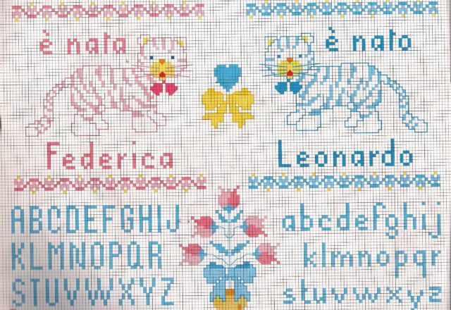 Leonardo was born Federica was born cross stitch patterns