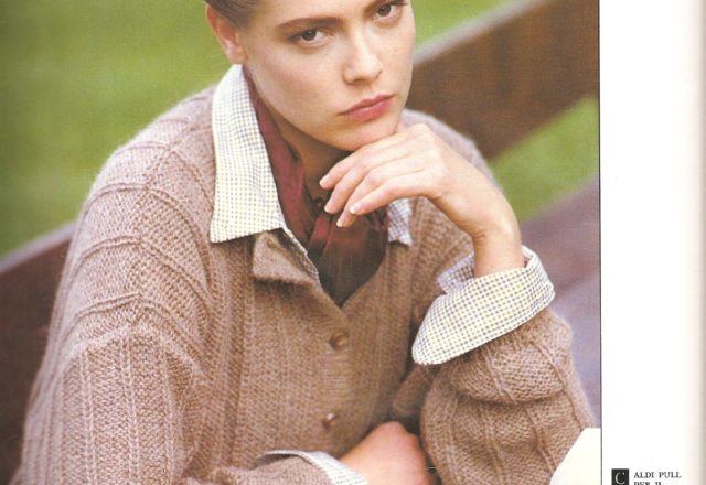 Light brown pull knitted knitting pattern (1)