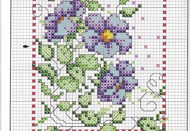 Lilac flowers cross stitch pattern