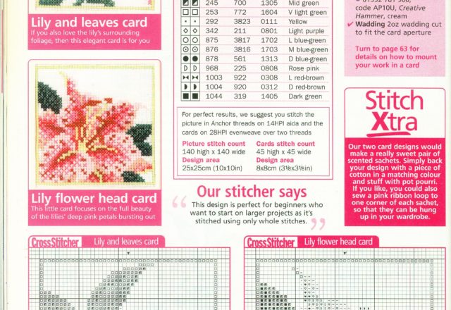 Lilies flowers cross stitch pattern