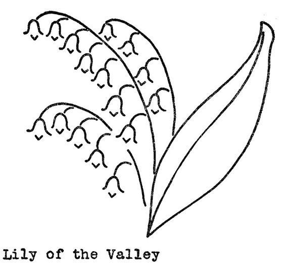 Lilies of the valley free hand embroidery design