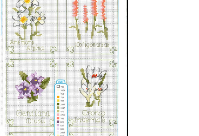 Little and simple flowers cross stitch pattern