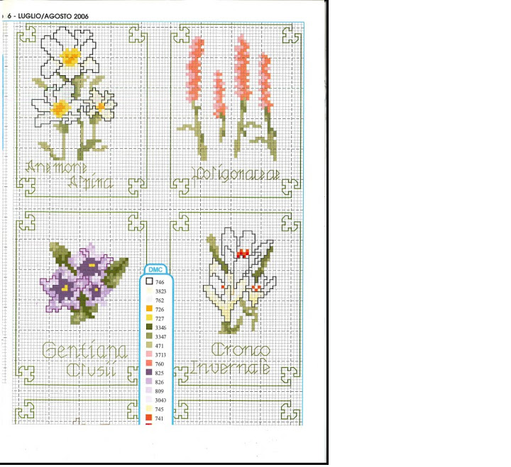 Little and simple flowers cross stitch pattern