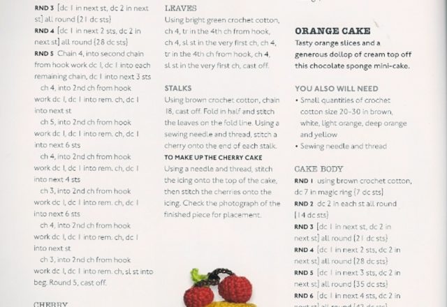 Little cherry, strawberry cakes amigurumi pattern (3)