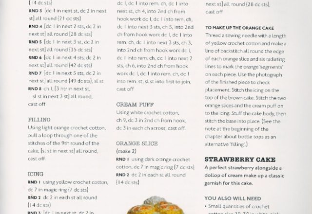 Little cherry, strawberry cakes amigurumi pattern (4)