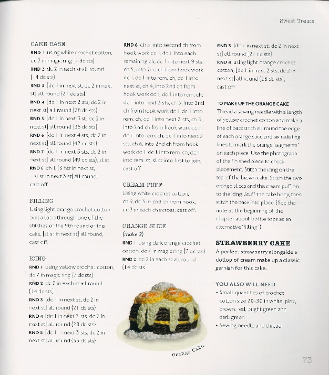 Little cherry, strawberry cakes amigurumi pattern (4)