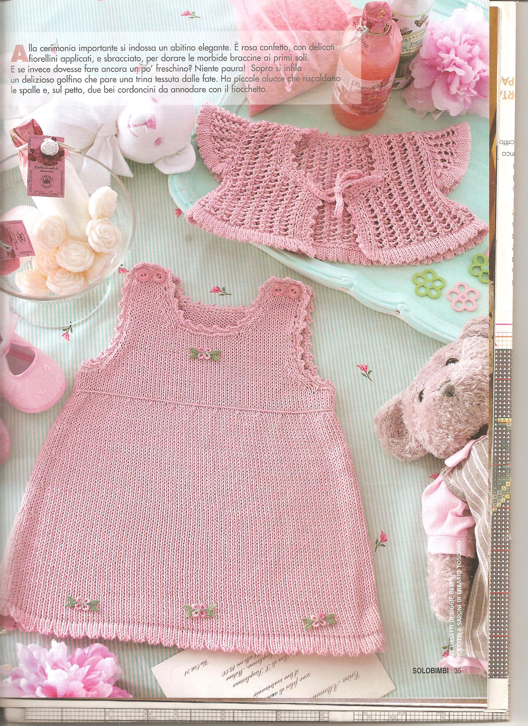Little pink fress for baby-girl knitting pattern (1)