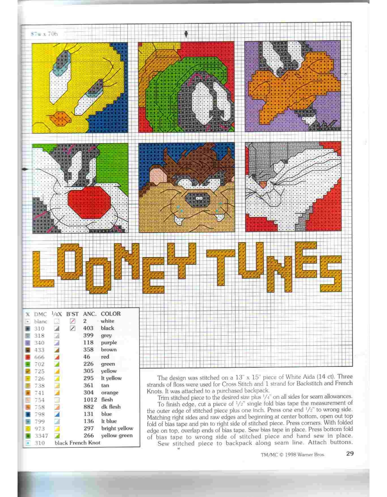 Looney Tunes text with Looney Tunes character faces