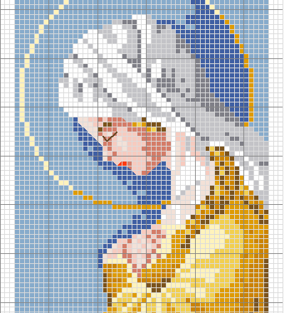 Madonna my lady simple cross stitch pattern