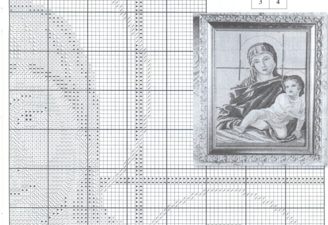 Madonna my lady with child cross stitch (2)