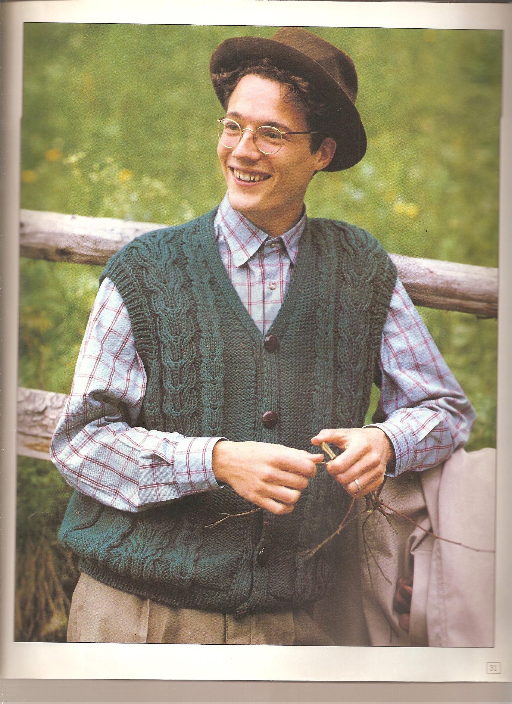 Men green jacket knitting pattern (1)