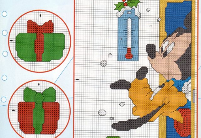 Mickey Mouse cross stitch pattern in a garland (1)