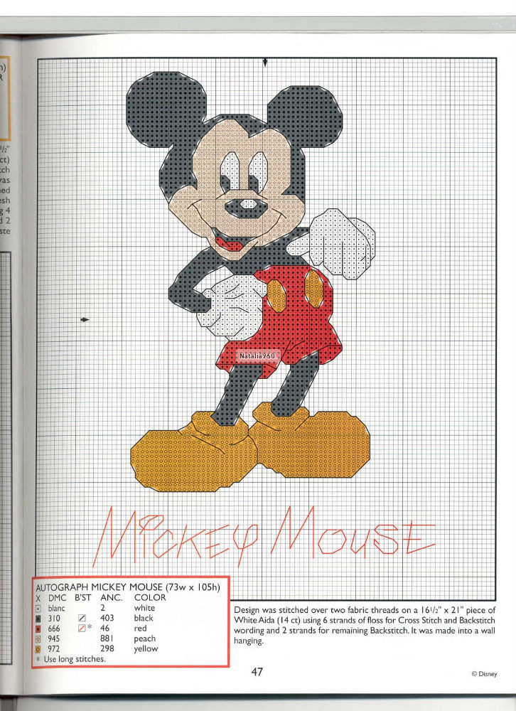 Mickey Mouse cross stitch patterns (9)