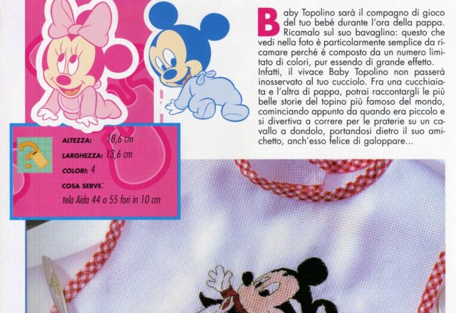 Mickey Mouse on rocking horse bib cross stitch idea (1)