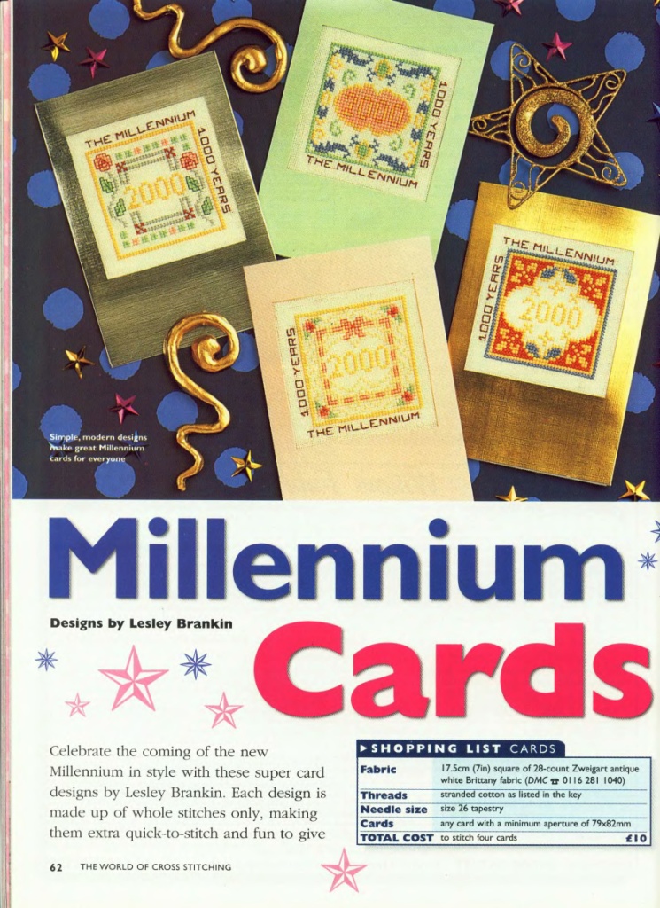 Millenium cards cross stitch pattern (1)