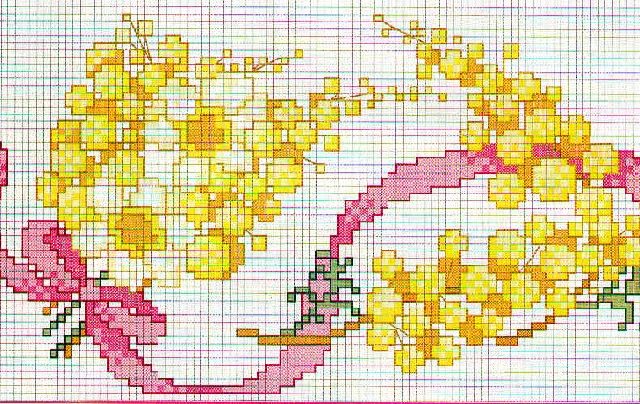 Mimosa cross stitch pattern