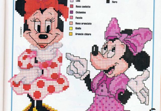 Minnie What a romantic! cross stitch pattern
