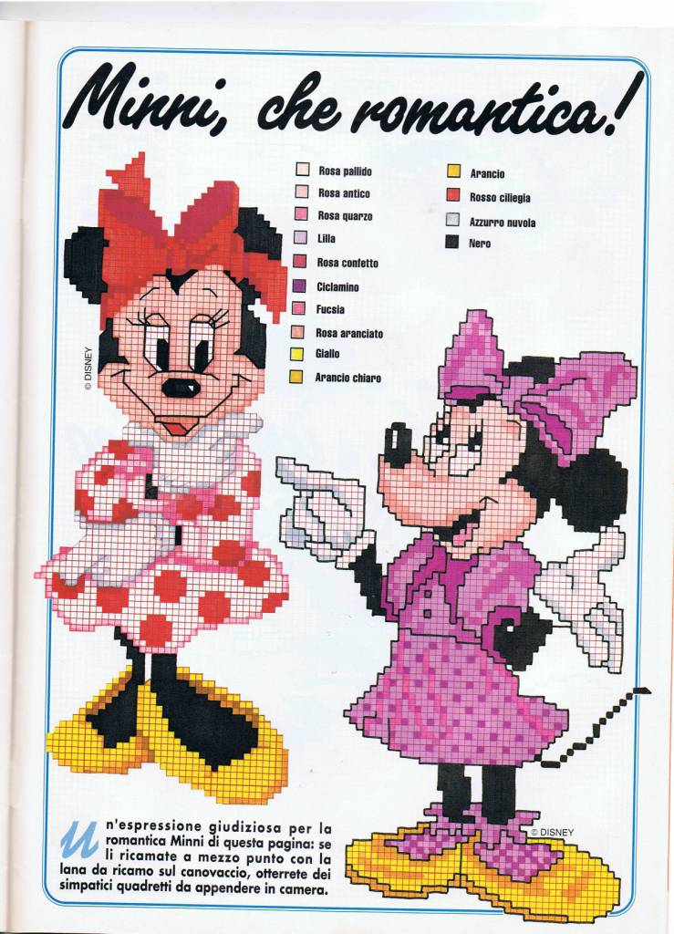 Minnie What a romantic! cross stitch pattern