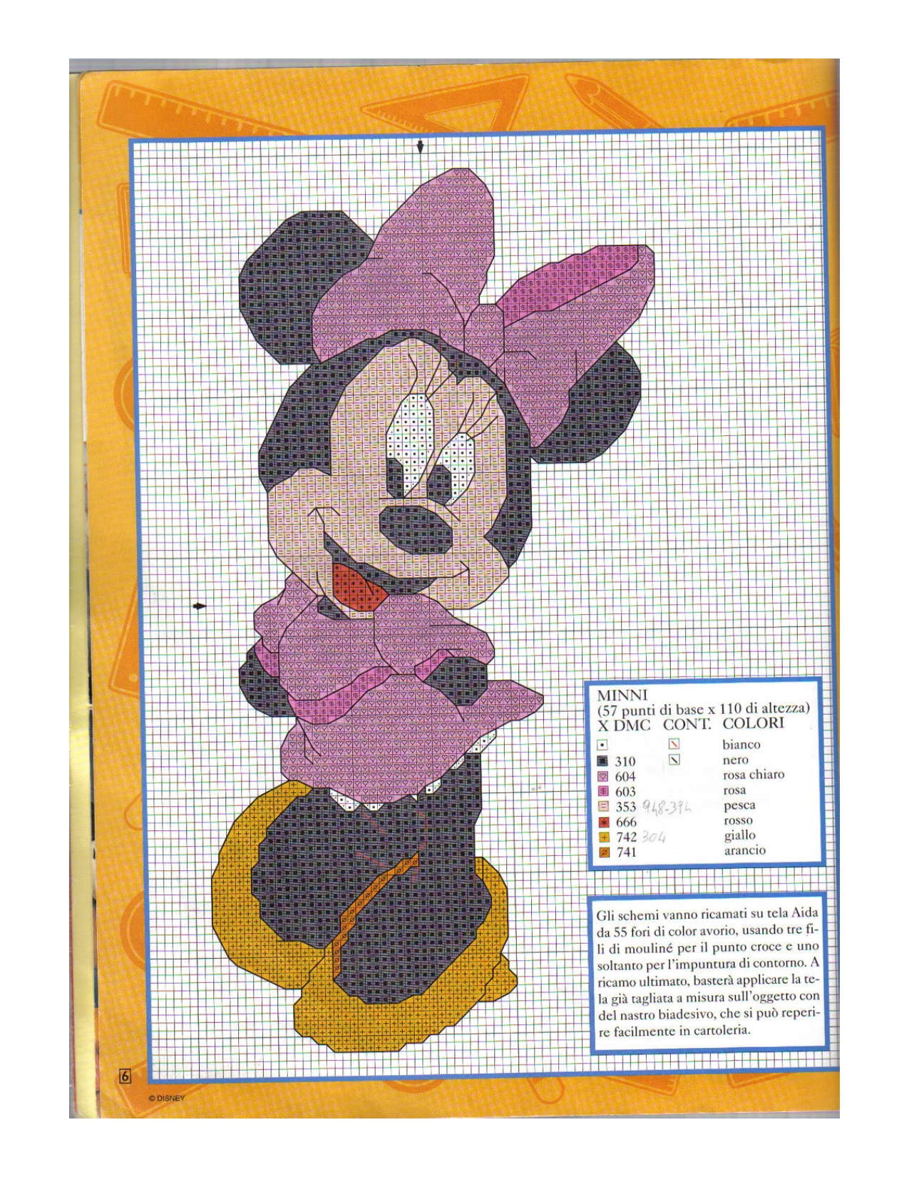Minnie full figure cross stitch