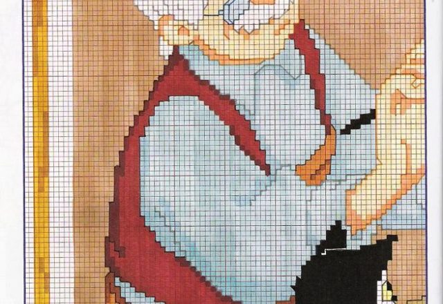 Mister Geppetto and Pinocchio cross stitch pattern (1)