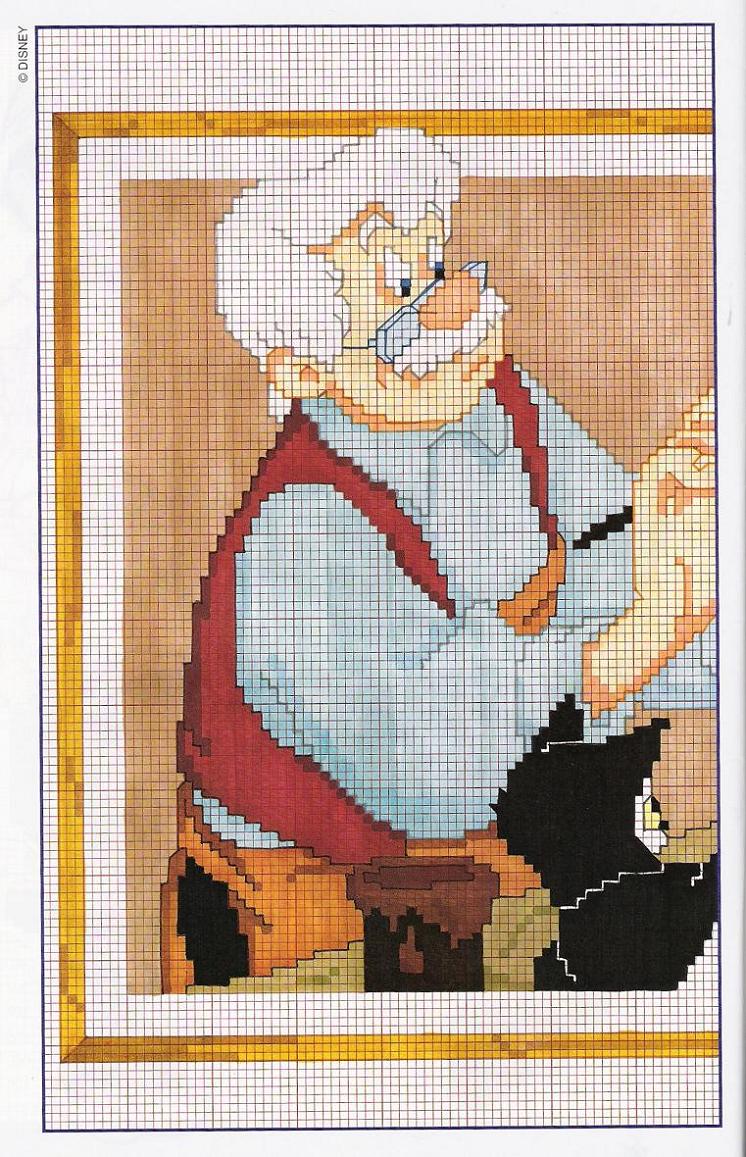 Mister Geppetto and Pinocchio cross stitch pattern (1)
