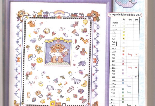 Mixed cross stitch baby birth record (1)