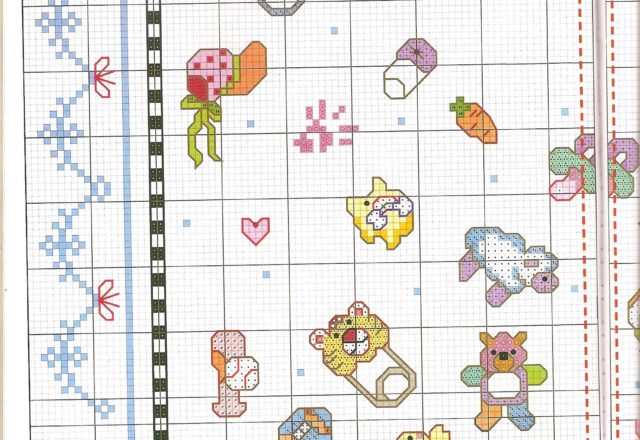 Mixed cross stitch baby birth record (4)