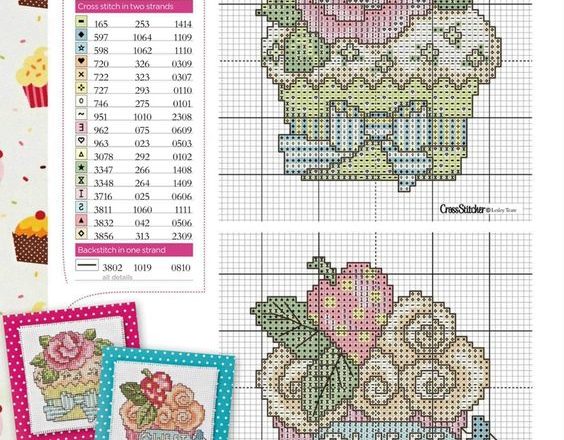 Mixed cupcakes cross stitch pattern (1)