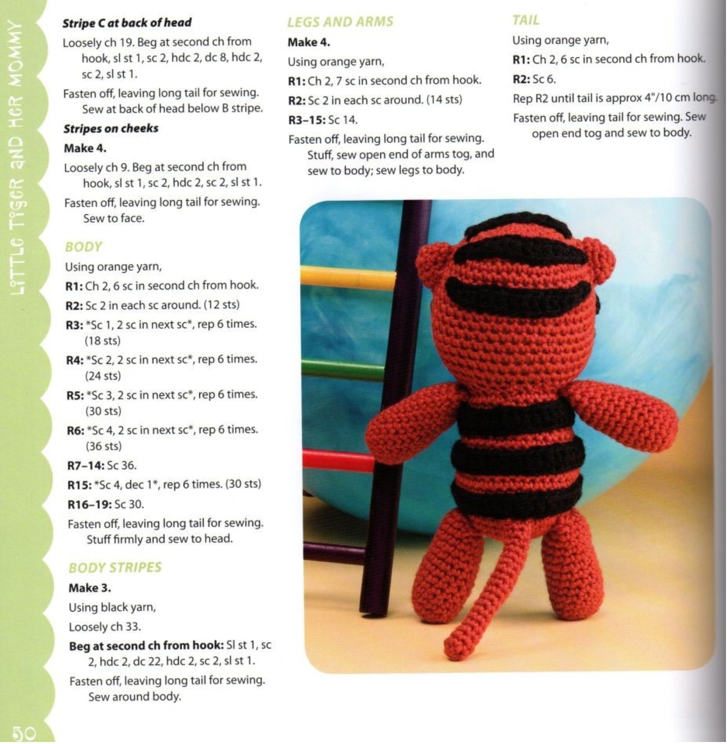 Mom tiger with his son amigurumi pattern (3)