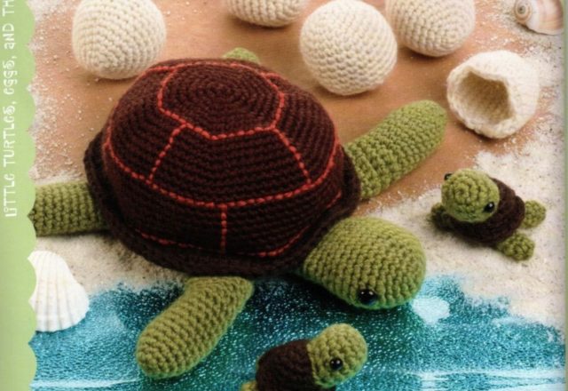 Mom turtle with the eggs and his puppies amigurumi pattern (2)