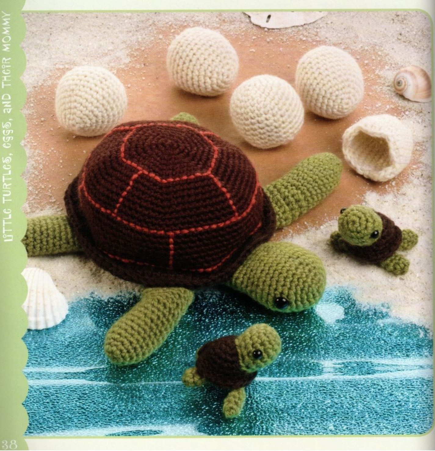 Mom turtle with the eggs and his puppies amigurumi pattern (2)