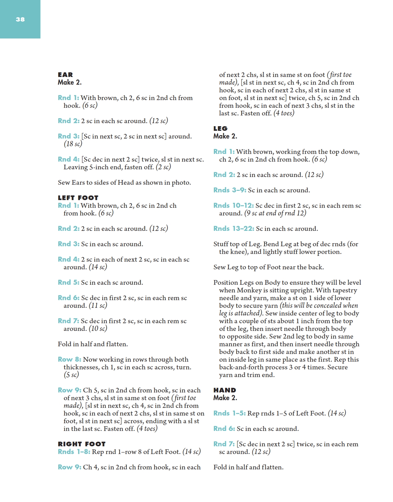 Monkey with green collar amigurumi pattern (4)