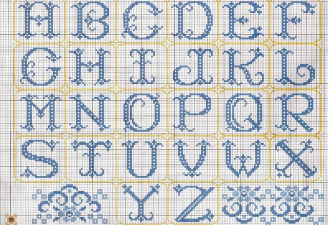 Monochrome light blue alphabet