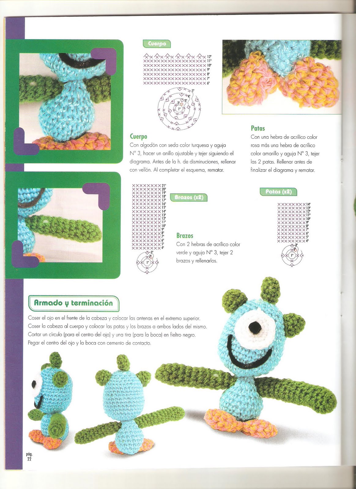 Monster with one eye amigurumi pattern 1 (2)