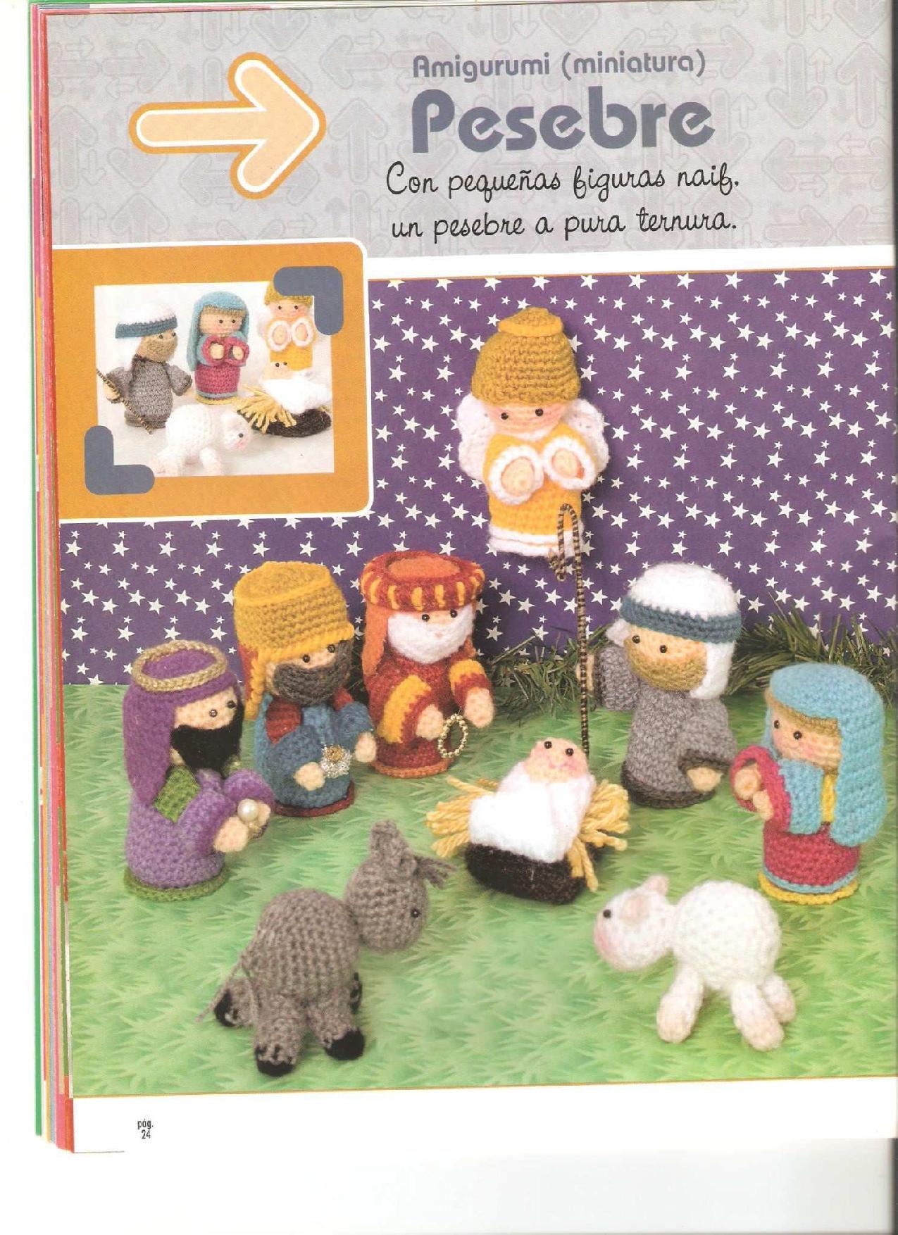 Nativity scene with Jesus Maria to Joseph and the donkey amigurumi pattern (1)