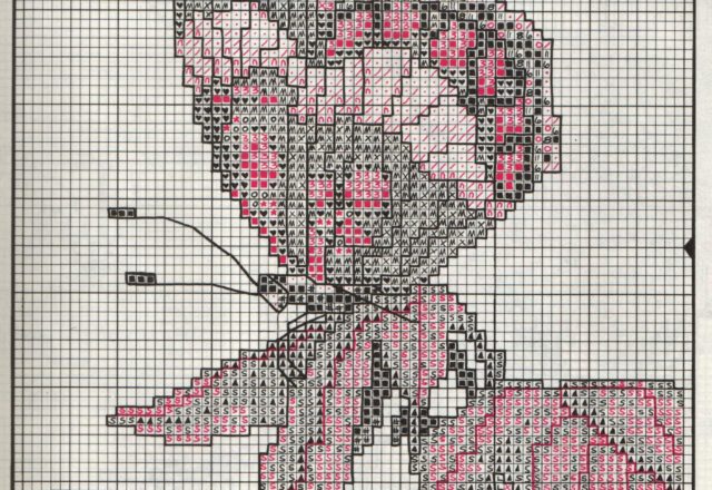 Nice butterfly resting on flowers cross stitch pattern