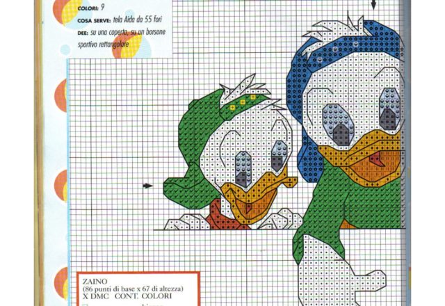 Nice cross stitch pattern with Huey Dewey and Louie (1)