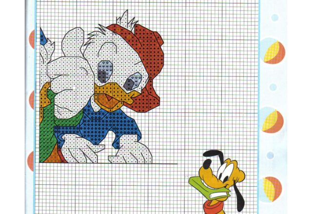 Nice cross stitch pattern with Huey Dewey and Louie (2)