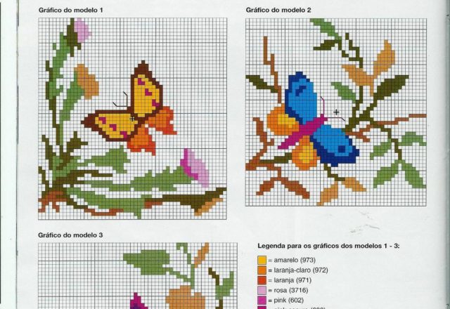 Nice realistic cross stitch butterflies medium size