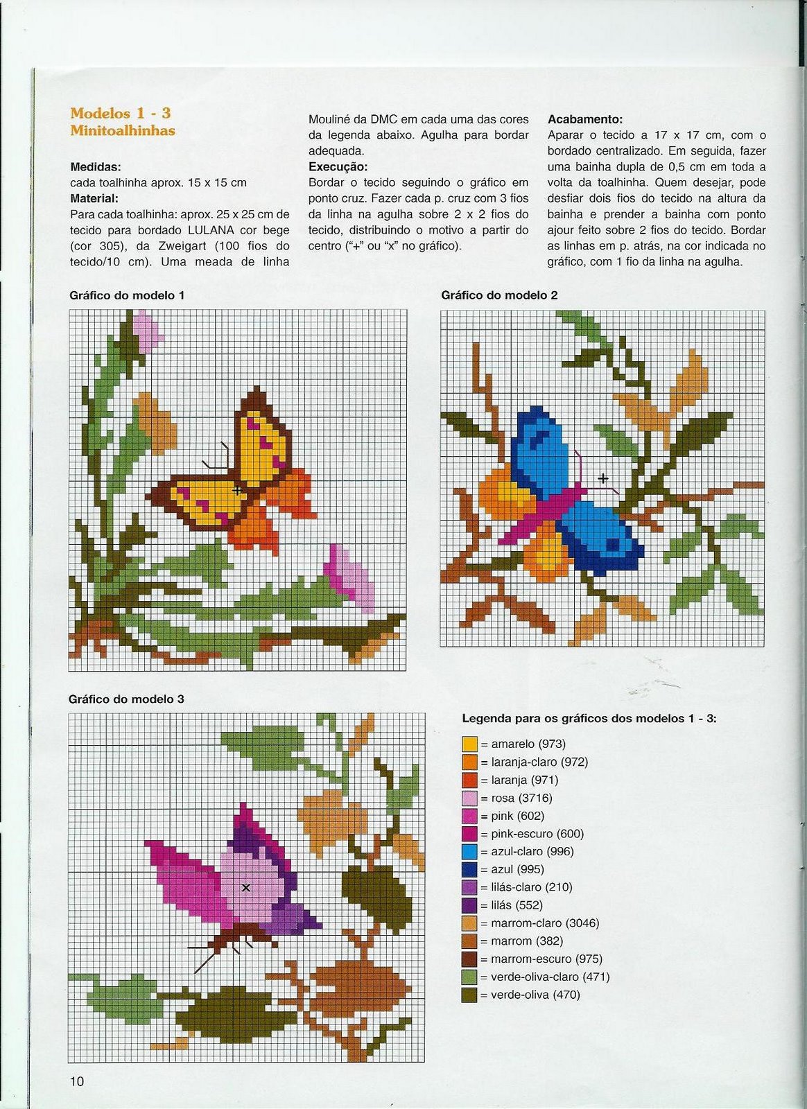 Nice realistic cross stitch butterflies medium size
