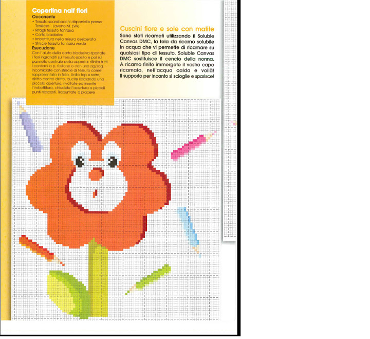 Nursery school a daisy flower with pencils